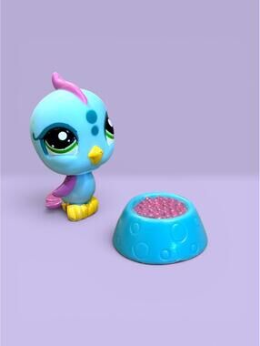 Littlest Pet Shop LPS Parakeet #1703 with Food Accessory